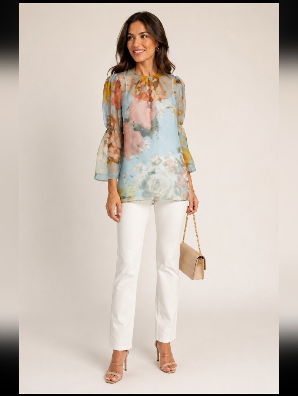 LELA ROSE ORGANZA FLORAL‎ BLOUSE